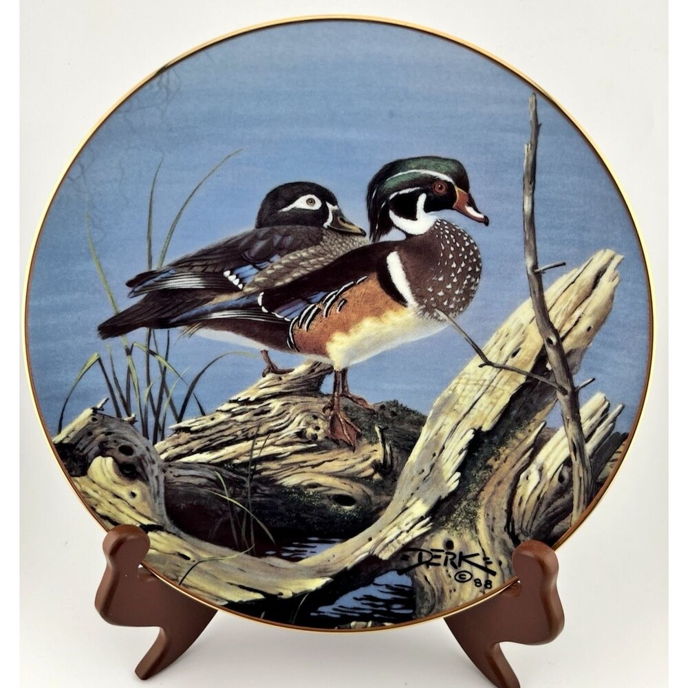EVENING SPLENDOR Plate Wood Ducks Artist Derk Hansen Birds of Distinction